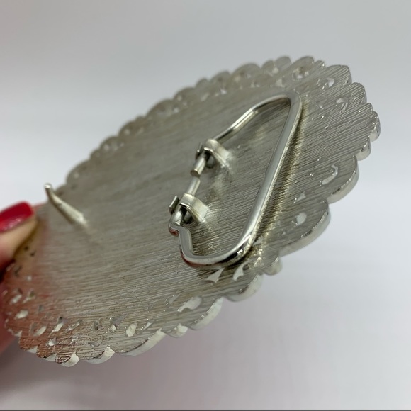 PINK CROSS FAUX OSTRICH WESTERN BELT BUCKLE - Picture 7 of 12